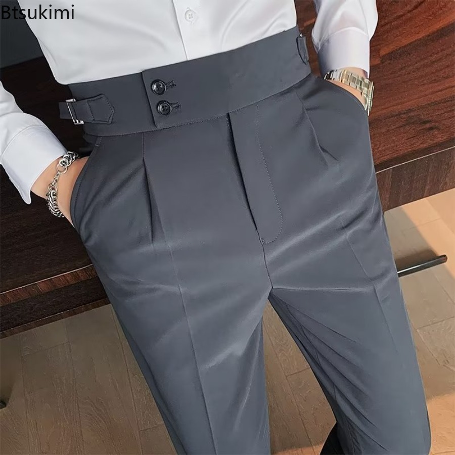 2026年新作 メンズ 無地 スーツパンツ クラシックボタン - Men'S Formal Attire のレビューと価格