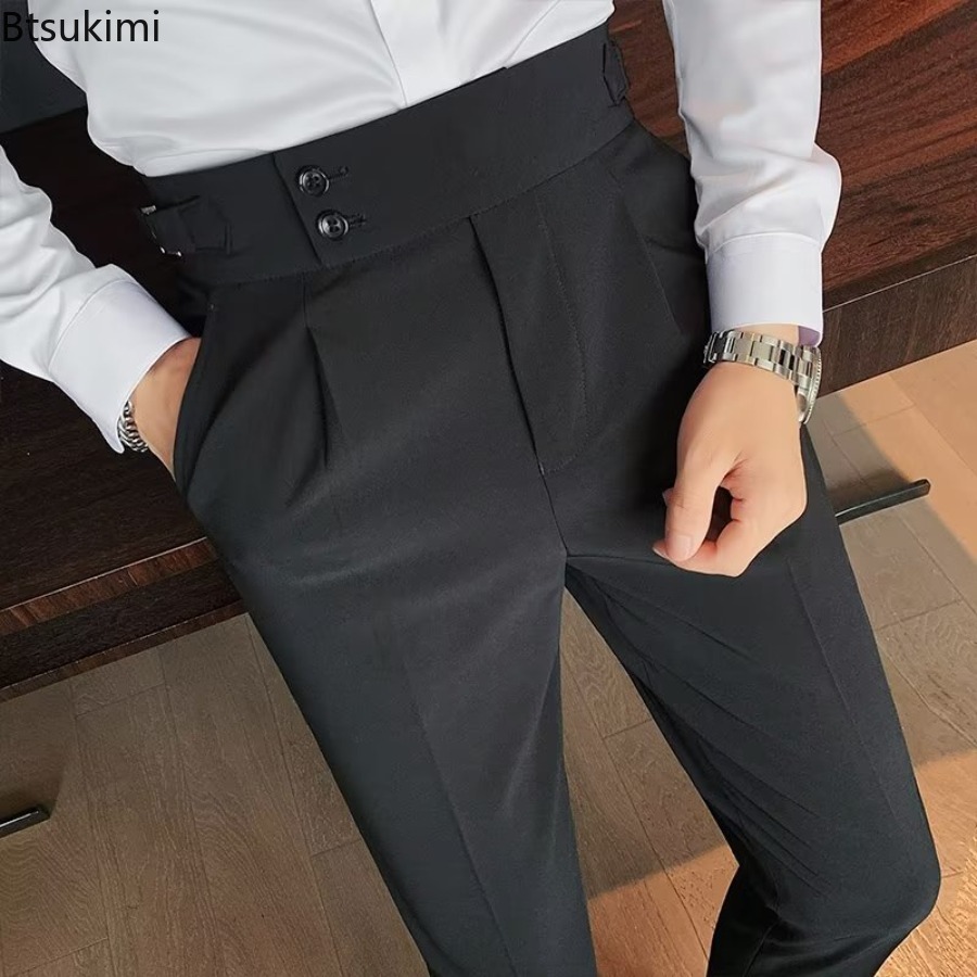 2026年新作 メンズ 無地 スーツパンツ クラシックボタン - Men'S Formal Attire のレビューと価格