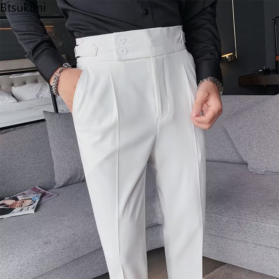 2026年新作 メンズ 無地 スーツパンツ クラシックボタン - Men'S Formal Attire のレビューと価格